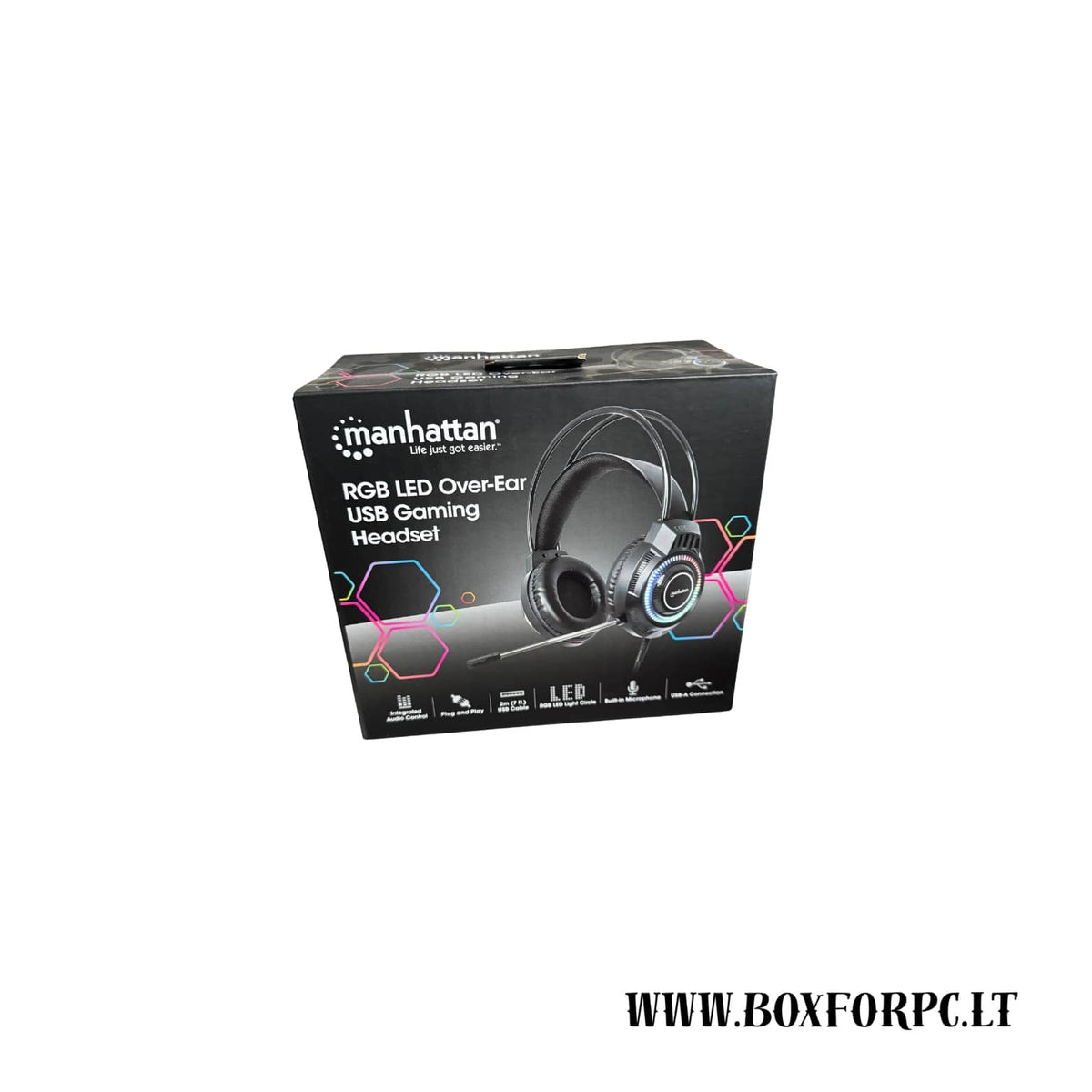 Manhattan RGB LED Over-Ear USB Gaming Headset | USB-A |