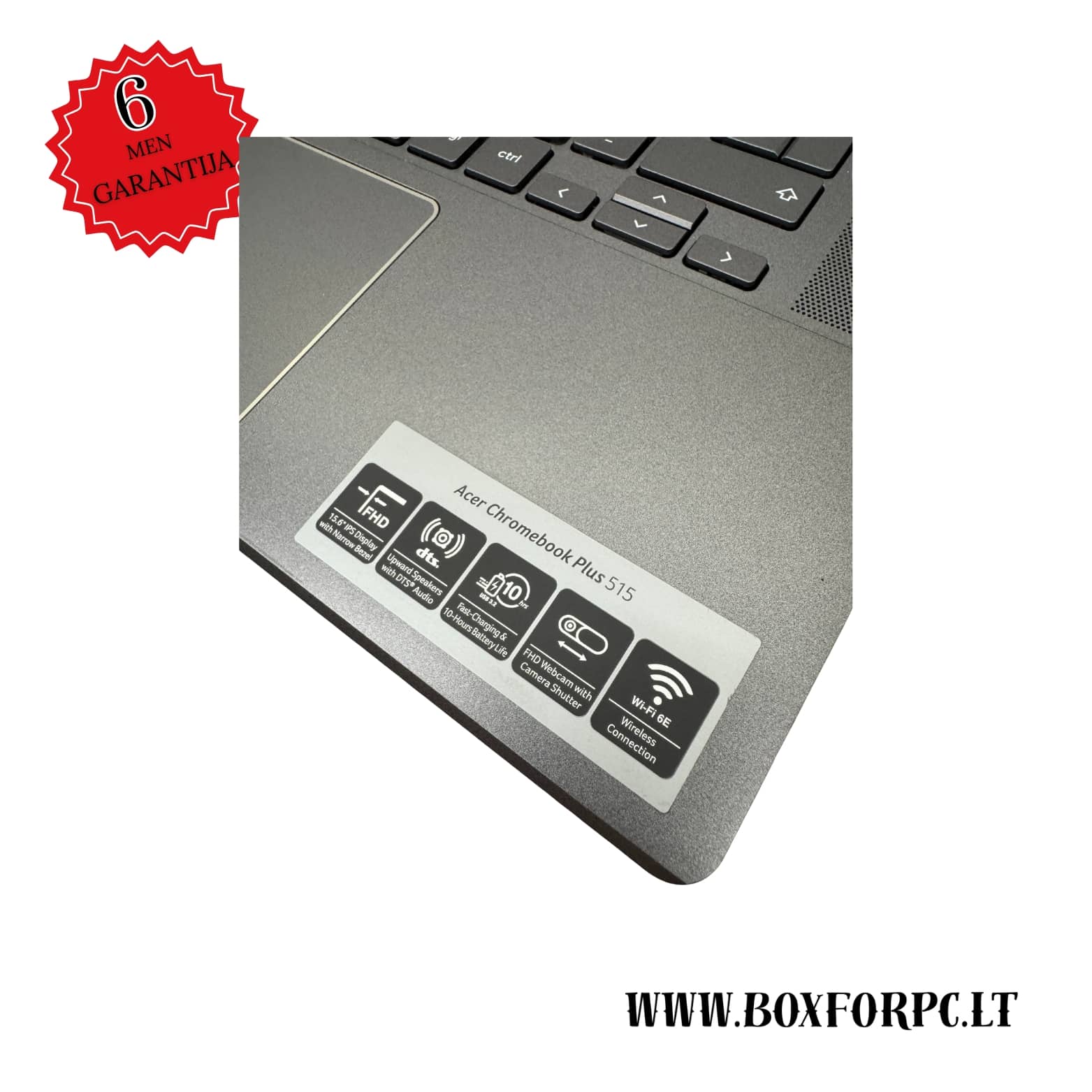 Acer Chromebook Plus 515 CB515-2H-58YM | i5 12-os kartos | 8GB RAM | 256GB SSD | 15.6" Full HD | Naudotas (atnaujintas)