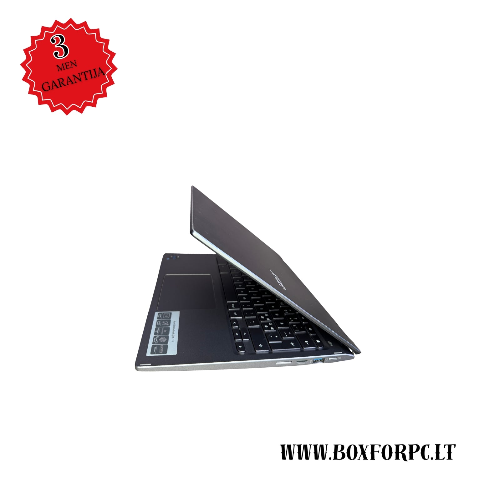 Acer Chromebook Spin 713 dešinė pusė, USB ir audio jungtys