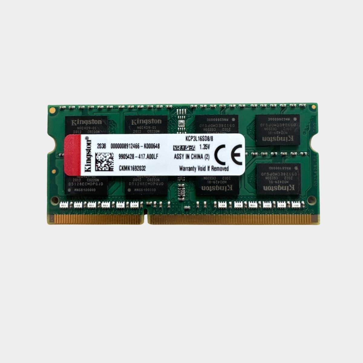 Kingston 8GB DDR3 SO-DIMM operatyvioji atmintis nešiojamam kompiuteriui – vaizdas iš priekio