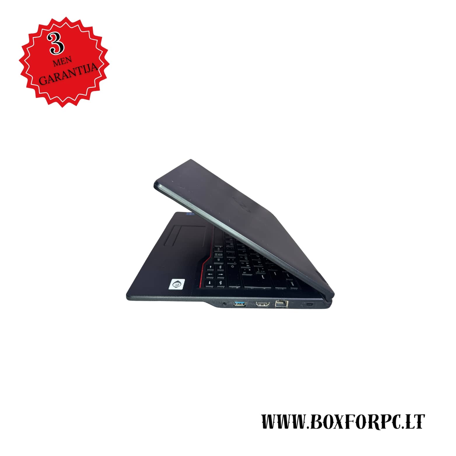 Fujitsu LifeBook E5411 kairė pusė, USB-C ir HDMI jungtys