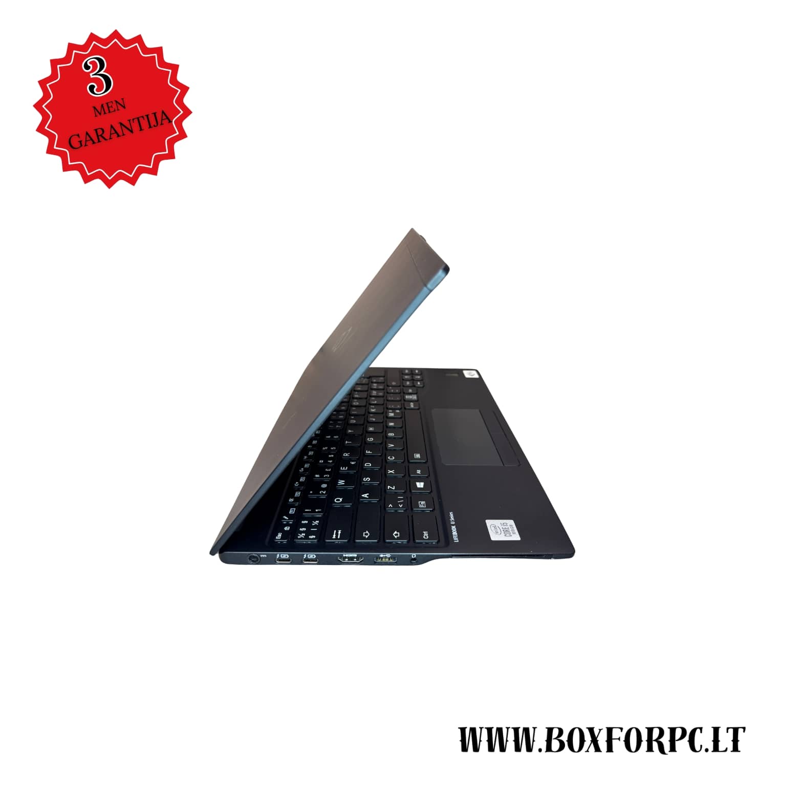 Fujitsu Lifebook U9310 dešinė pusė su USB-C ir ausinių lizdu ir hdmi