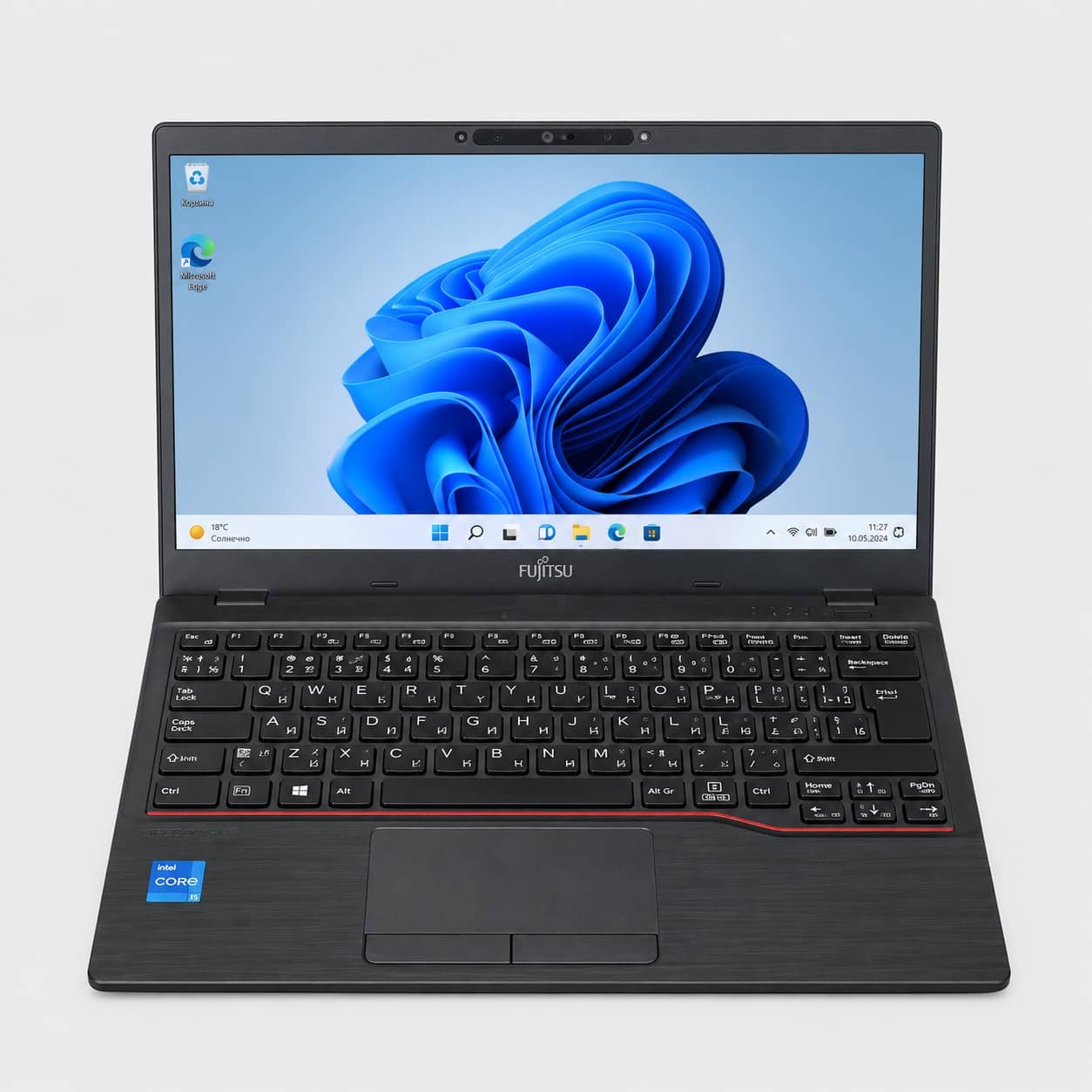Fujitsu LifeBook E5412 i5-1235U nešiojamas kompiuteris atidarytas, 14 colių Full HD ekranas