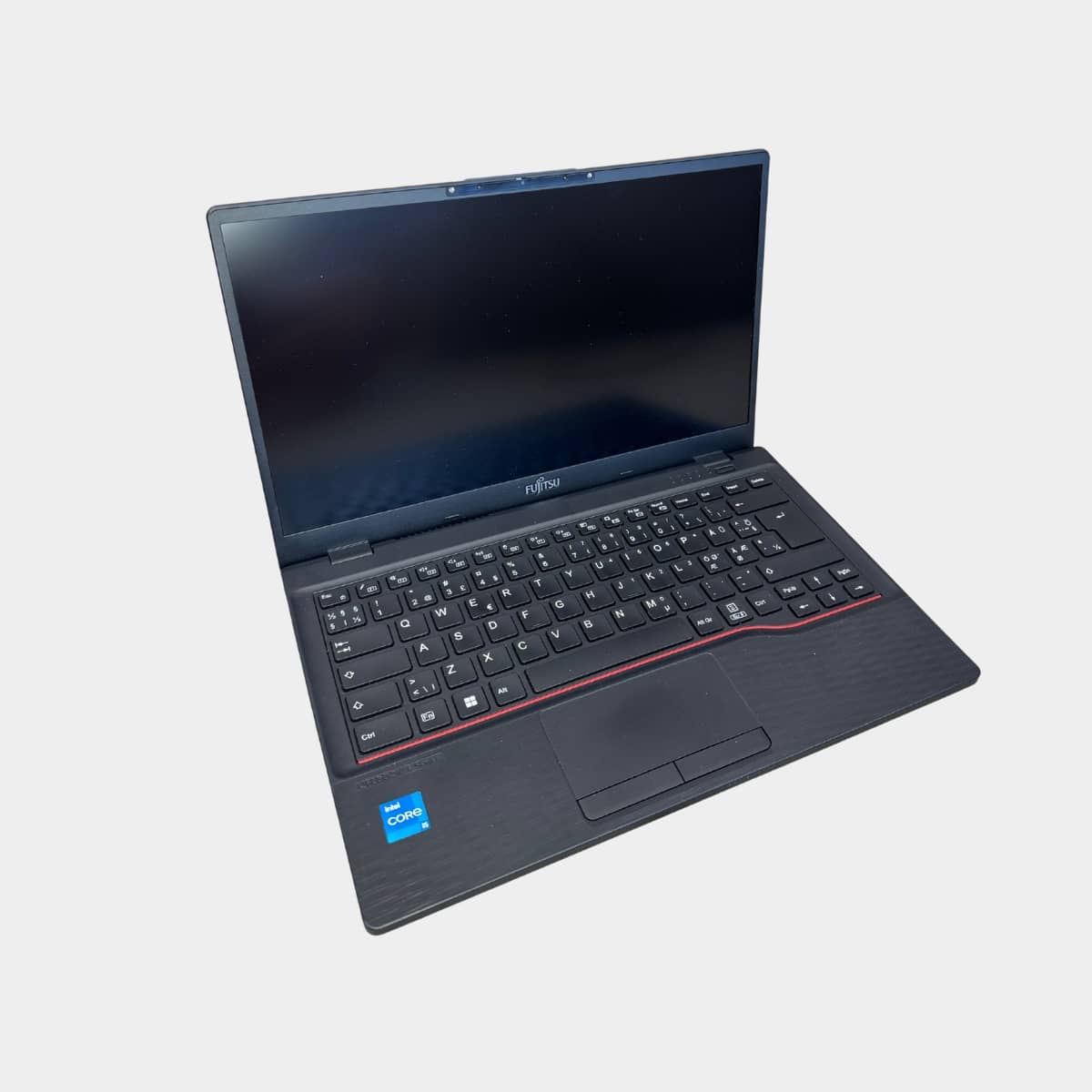 Fujitsu LifeBook E5412 i5-1235U nešiojamas kompiuteris atidarytas, 14 colių Full HD ekranas