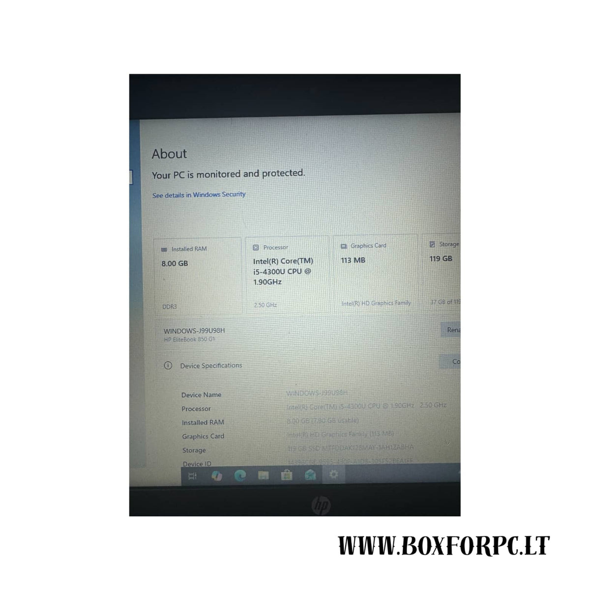 HP EliteBook 850 G1 | i5-4300U | 8 ГБ ОЗУ | 128 ГБ SSD |