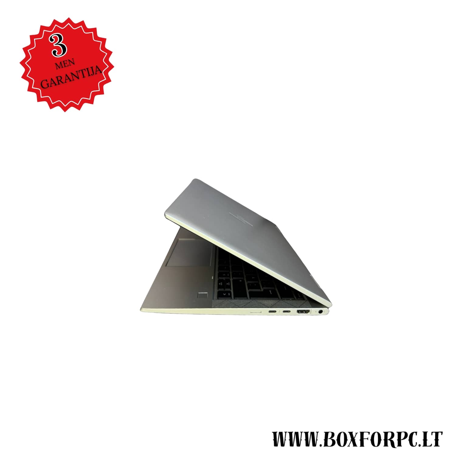 HP EliteBook x360 830 G8 kairė pusė, USB-C ir HDMI jungtys