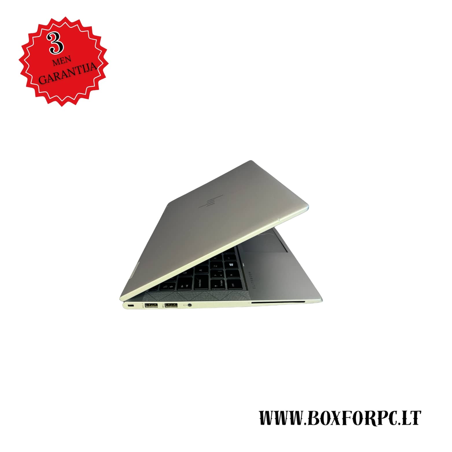 HP EliteBook x360 830 G8 dešinė pusė, USB ir SIM lizdas