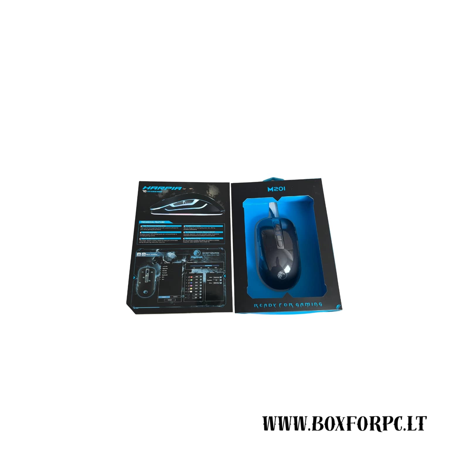 Razeak HARPIA RGB Gaming Mouse M201 | 6 mygtukai | 4000 DPI | LED apšvietimas | Ergonomiškas dizainas
