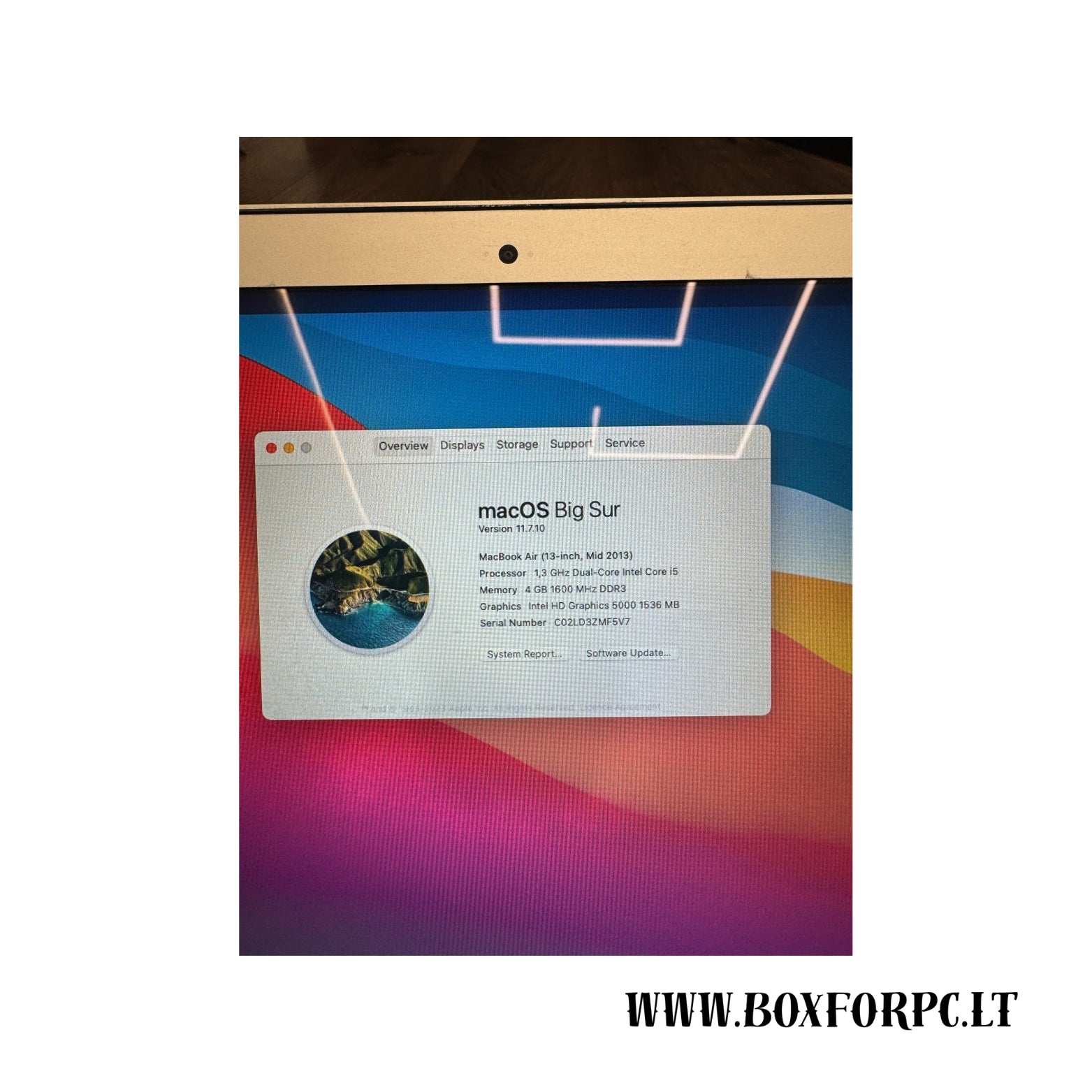 Apple MacBook Air 2013 | i5 4-os kartos | 4GB RAM | 128GB SSD |SU DEFEKTU|