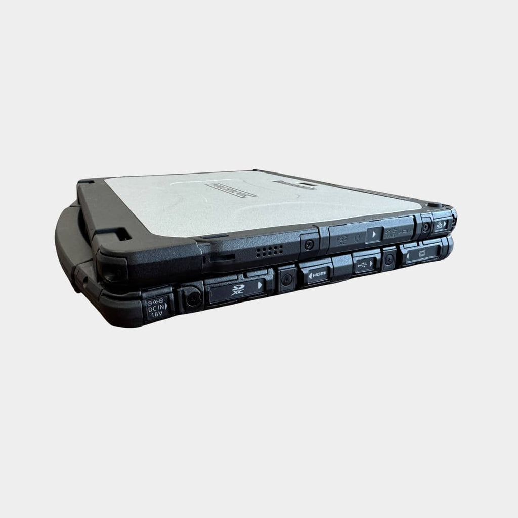 Panasonic CF-20 kairė pusė, industrinės jungtys