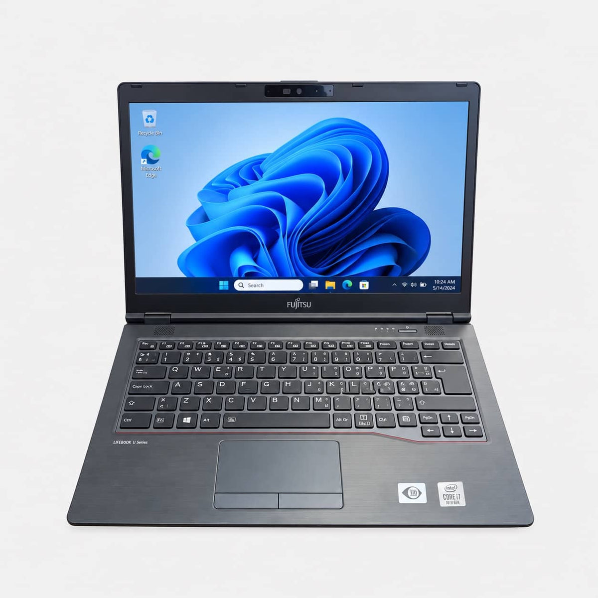 Fujitsu LIFEBOOK U7410 i7-10510U su 14 colių Full HD ekranu.