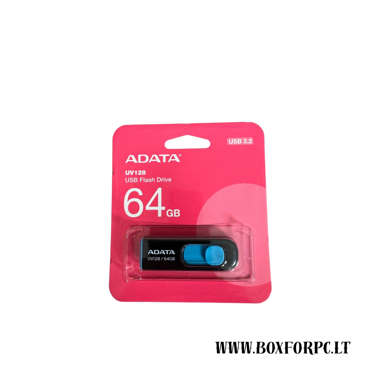 ADATA UV128 64 GB USB Flash Drive | USB 3.2 Gen 1 | Compact slidinamo jungiklio dizainas | Universalus priedas