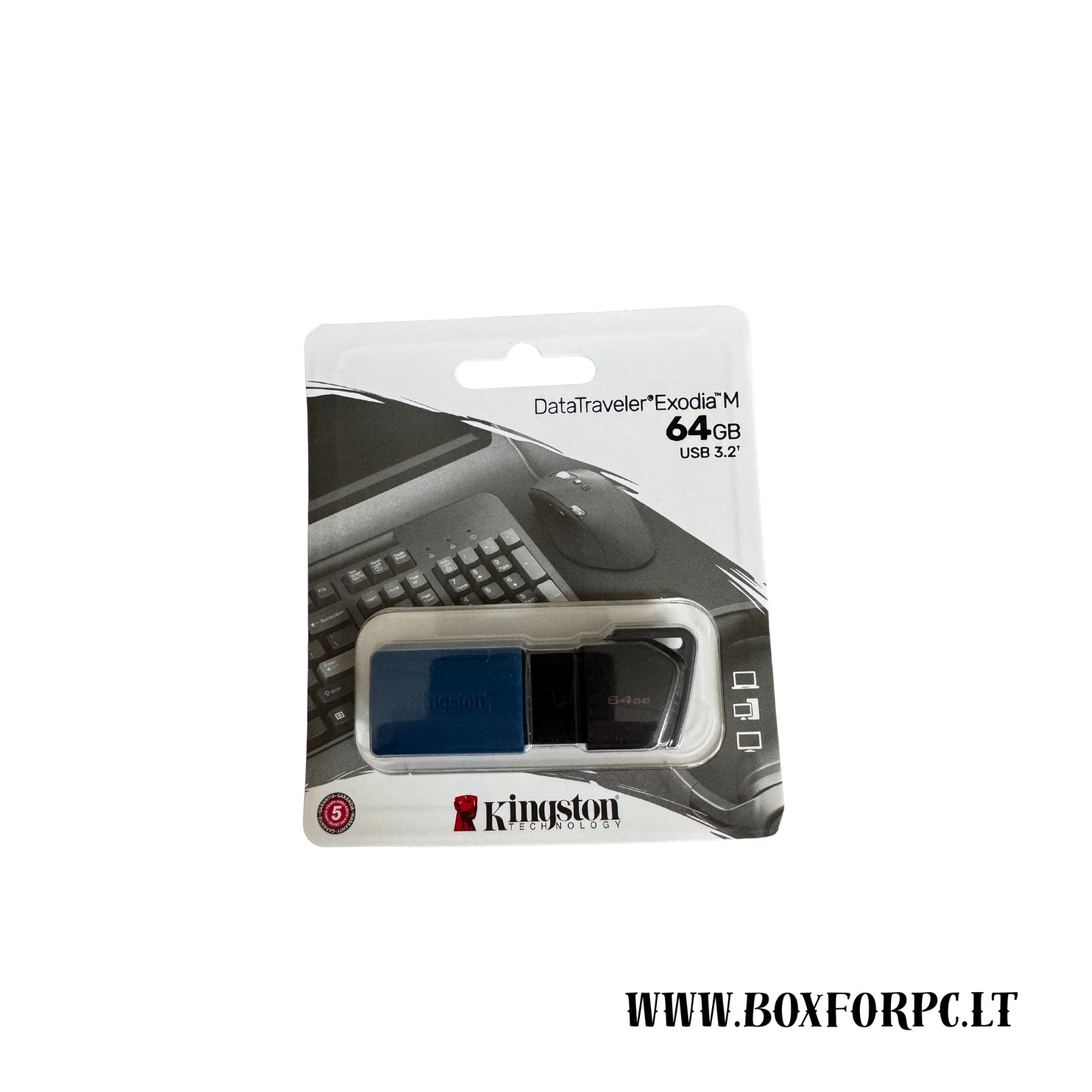 Kingston DataTraveler Exodia M 64 GB | USB 3.2 Gen 1 | 64 GB talpa | „Cap-less“ dizainas | Universalus priedas